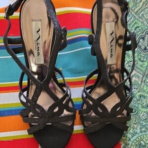 Nina Black Strappy Heels